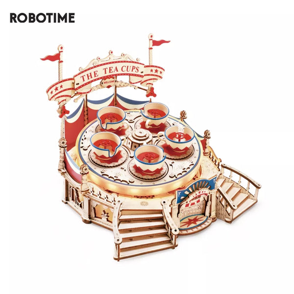 Robotime Rokr Tilt-A-Whirl The Tea Cup Amusement Park Series Building Toy Birthday Xmas Gifts For Kids Children 3D Wooden Puzzle
