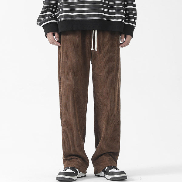 Fleece-lined Thick Loose Straight Corduroy Pants - Super Amazing Store