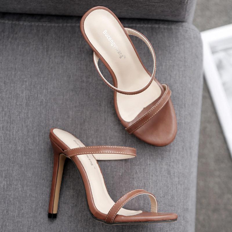 Women's Elagant Slip On Stiletto Heel Sandals
