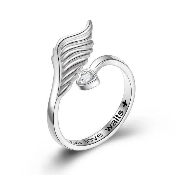 Angel Wings Purity Rings 925 Sterling Silver True Love Waits Anniversary Birthday Gift - Super Amazing Store