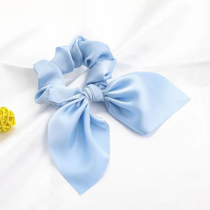 New Chiffon Bowknot Elastic Hair Bands For Women Girls Solid Color Scrunchies Headband Hair Ties Ponytail Holder Hair Accessorie - Super Amazing Store