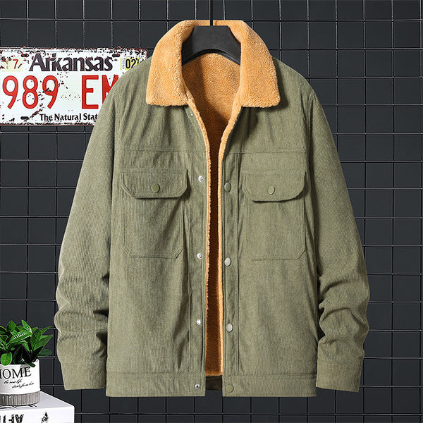 Corduroy Fleece Padded Coat Trendy Men - Super Amazing Store