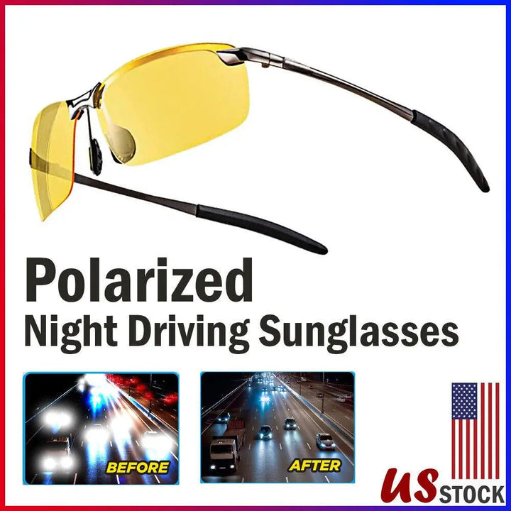 Polarized HD Night Driving Vision Glasses For Men & Women Aviator Sunglasses - Super Amazing Store