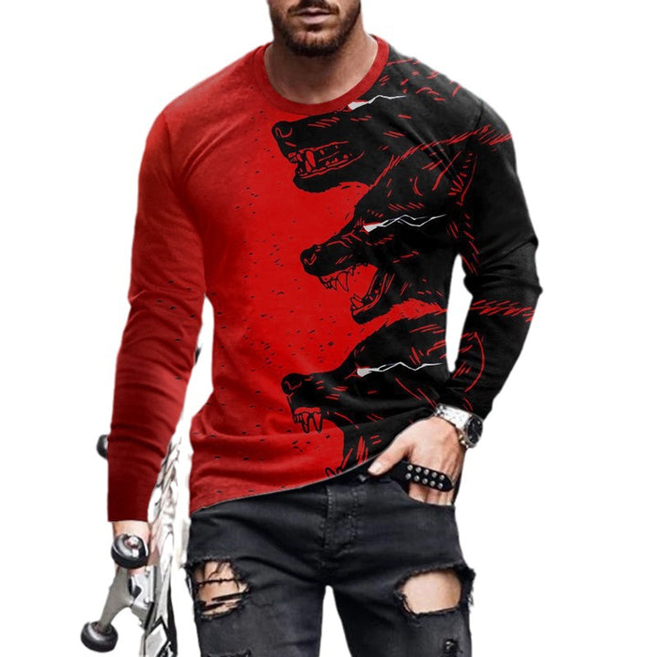 3D Digital Printing Colorful Men's Long Sleeve Round Neck T-shirt Super Amazing Store
