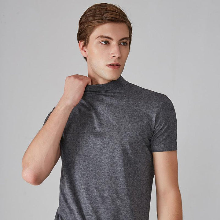 Men's Small Turtleneck Half Sleeve Bottoming Shirt - Super Amazing Store