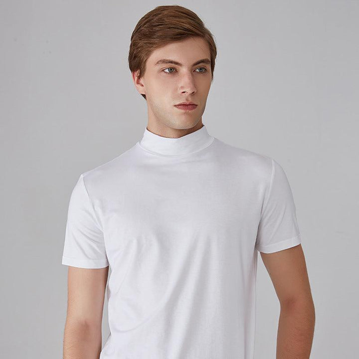 Men's Small Turtleneck Half Sleeve Bottoming Shirt - Super Amazing Store