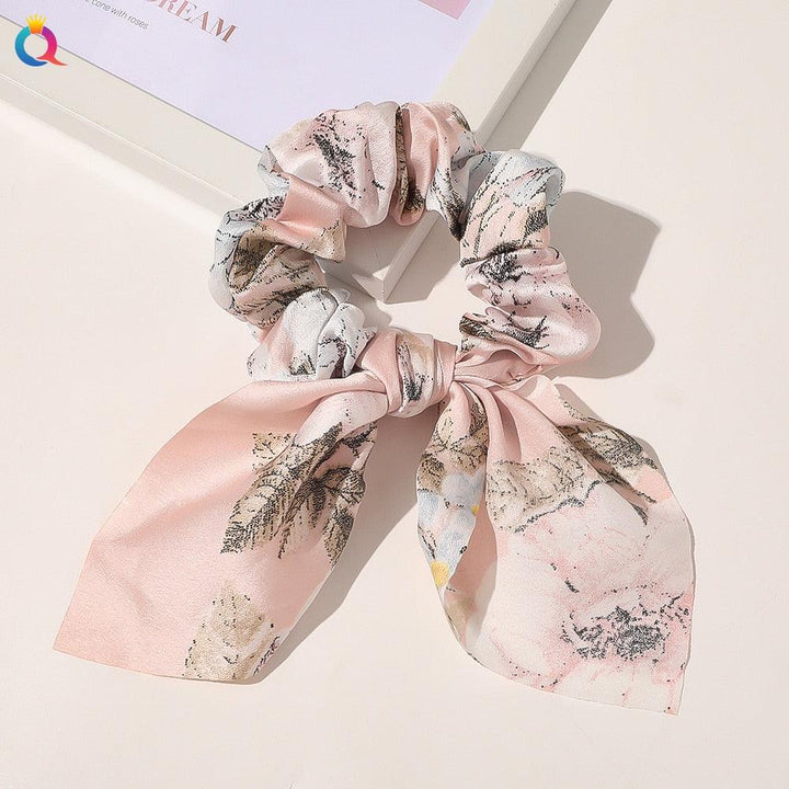 New Chiffon Bowknot Elastic Hair Bands For Women Girls Solid Color Scrunchies Headband Hair Ties Ponytail Holder Hair Accessorie - Super Amazing Store