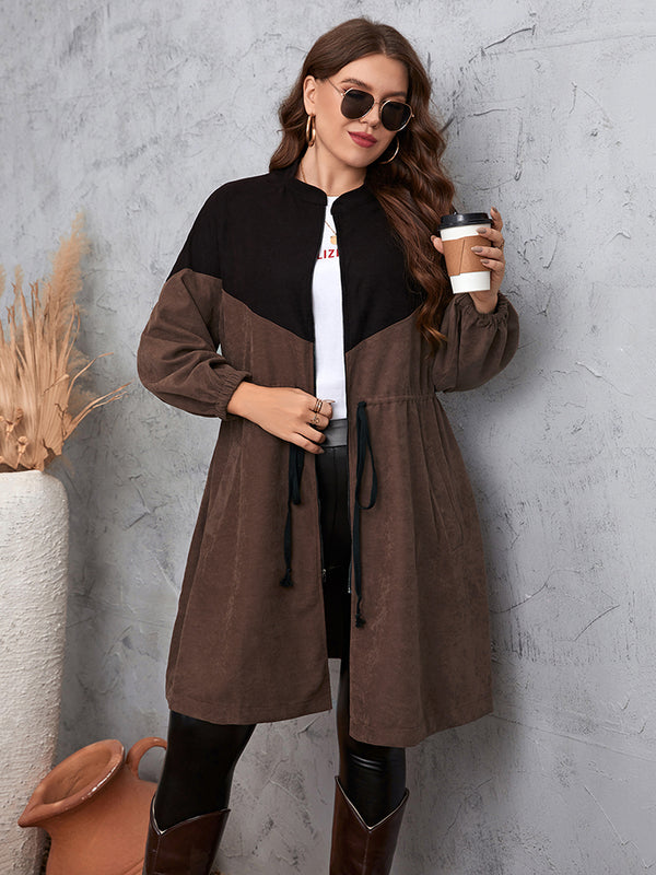 Two-Tone Dropped Shoulder Trench Coat - Super Amazing Store