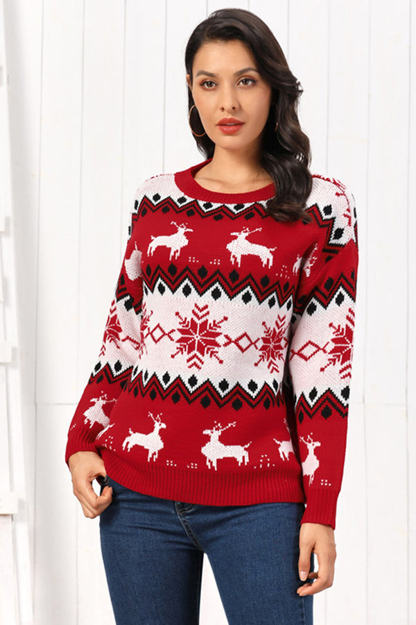 Reindeer Round Neck Sweater - Super Amazing Store