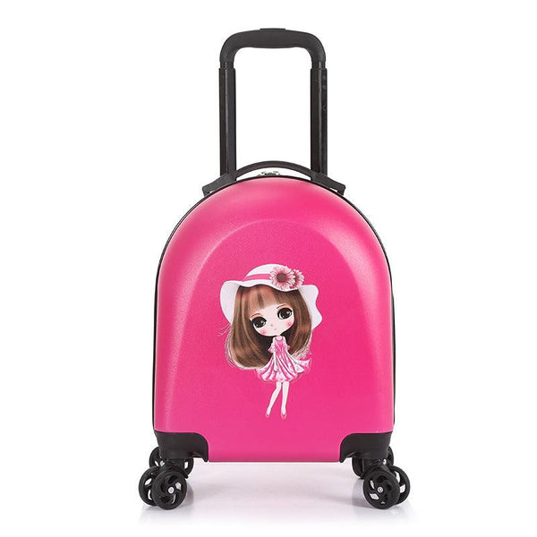 New 18inches children's luggage case printed logo semicircle suitcase universal wheel luggage case gift suitcase - Super Amazing Store