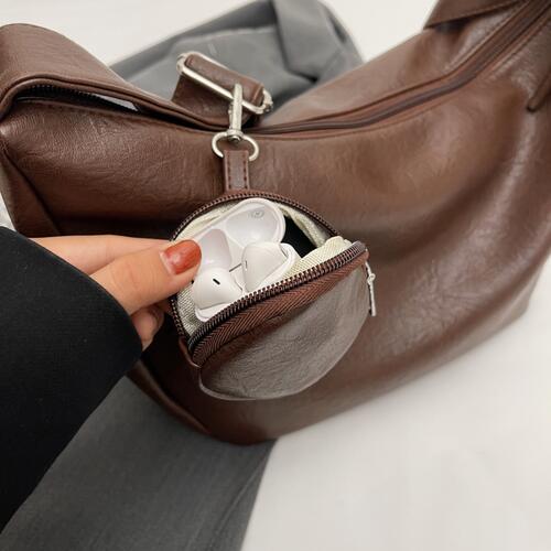 PU Leather Crossbody Bag with Small Purse Trendsi