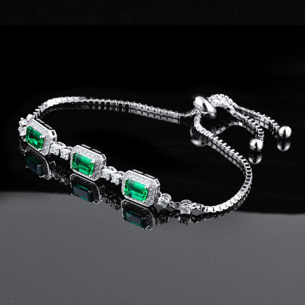 S925 Silver Emerald Personality Fashion Ladies Bracelet - Super Amazing Store