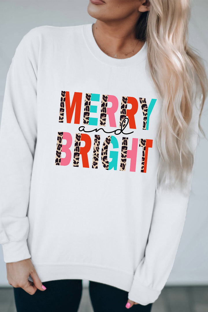 MERRY AND BRIGHT Graphic Sweatshirt Trendsi