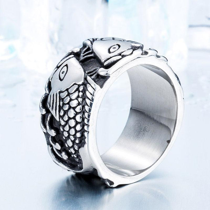 Ring Embossed Exquisite Pisces Stainless Steel - Super Amazing Store