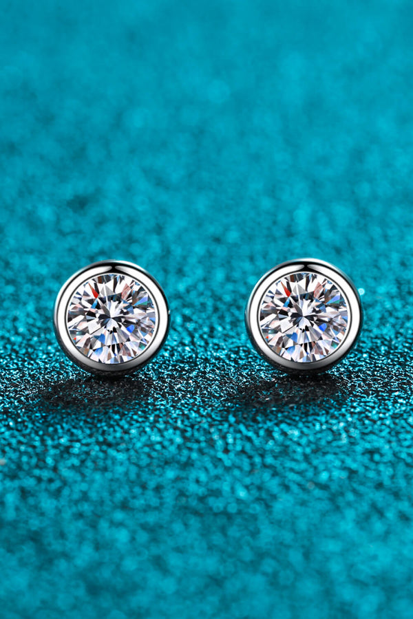 Moissanite Round-Shaped Stud Earrings Trendsi