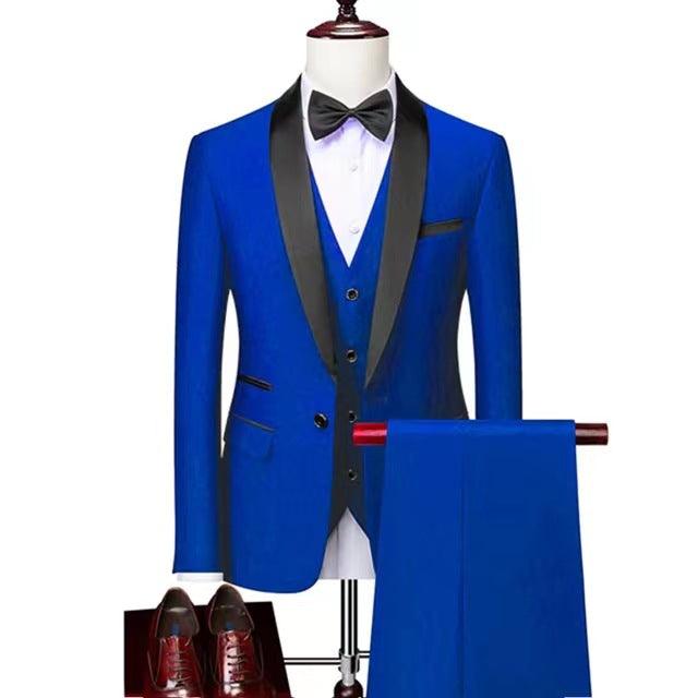 Men 3 Pieces Suit Set Men Wedding Suits Groom Tuxedos - Super Amazing Store