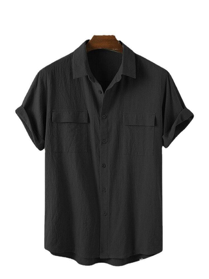 Half-sleeve Tooling Solid Color Shirt Solid Color Shirt - Super Amazing Store