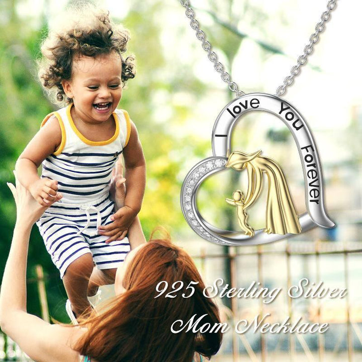 Mom Gifts 925 Sterling Silver Mother Daughter Necklace Love Heart Pendant Jewelry Gifts - Super Amazing Store