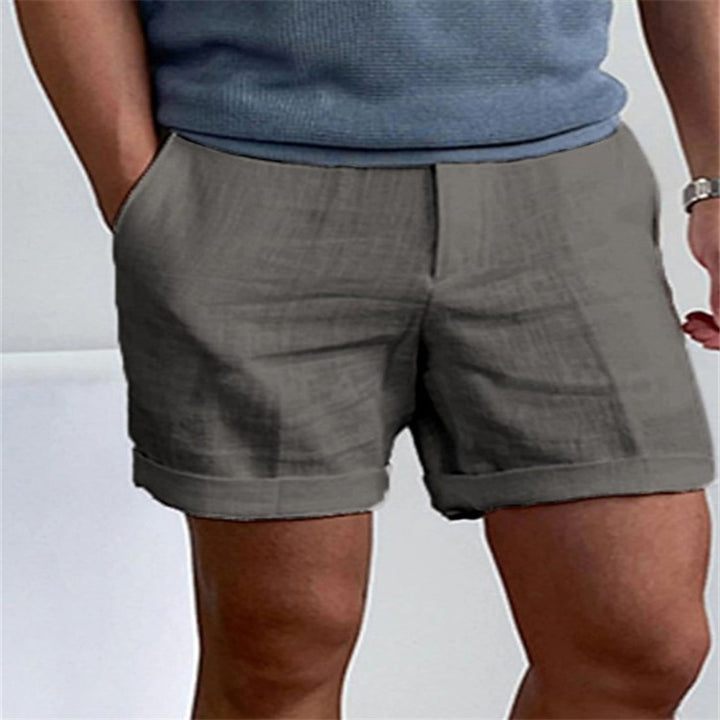 Men's Slant Pockets Pure Color Comfort Breathable Workout Shorts Q2