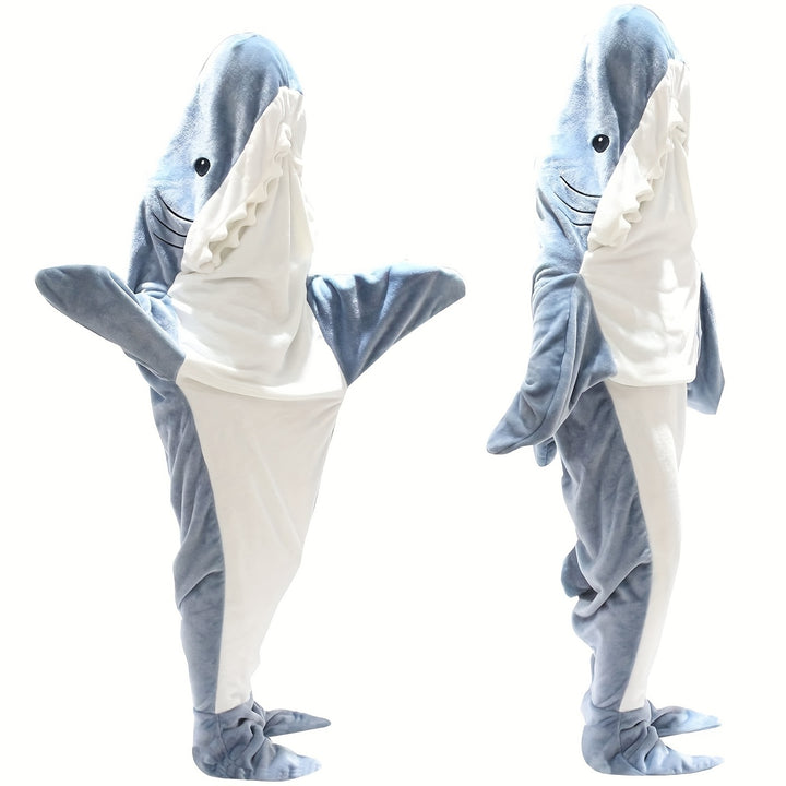 Shark Onesie Blanket For Adults, Shark Blanket Hoodie, Shark Blanket Super Soft Cozy Flannel, Boys Girls Cosplay Costume Sleeping Bag For Night - Super Amazing Store