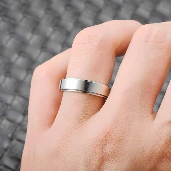 Titanium Steel Glossy Rotatable Lettering Ring - Super Amazing Store