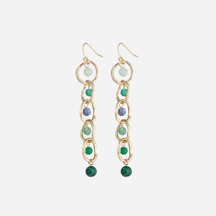 Beaded Alloy Dangle Earrings Trendsi