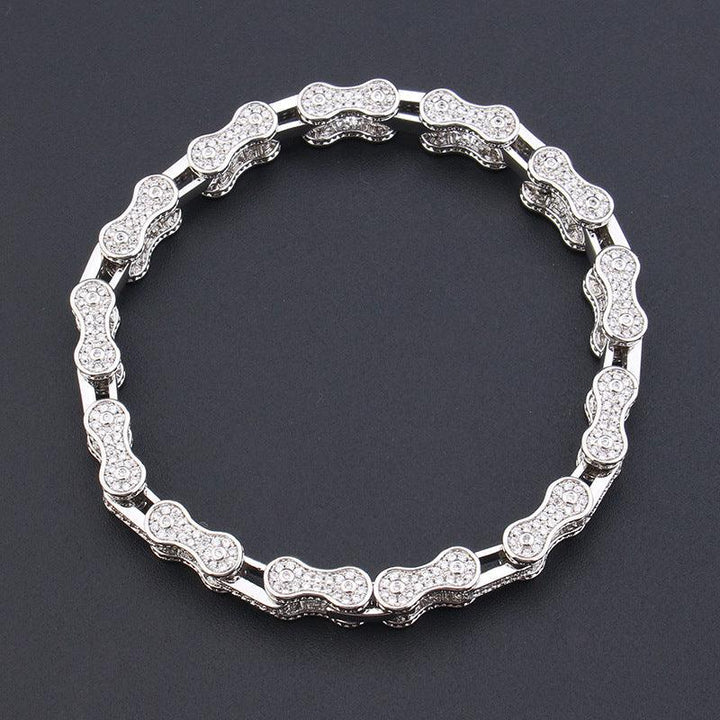 Zircon Locomotive Chain Hip Hop Bracelet Men And Women Personality Cuban Chain - Super Amazing Store