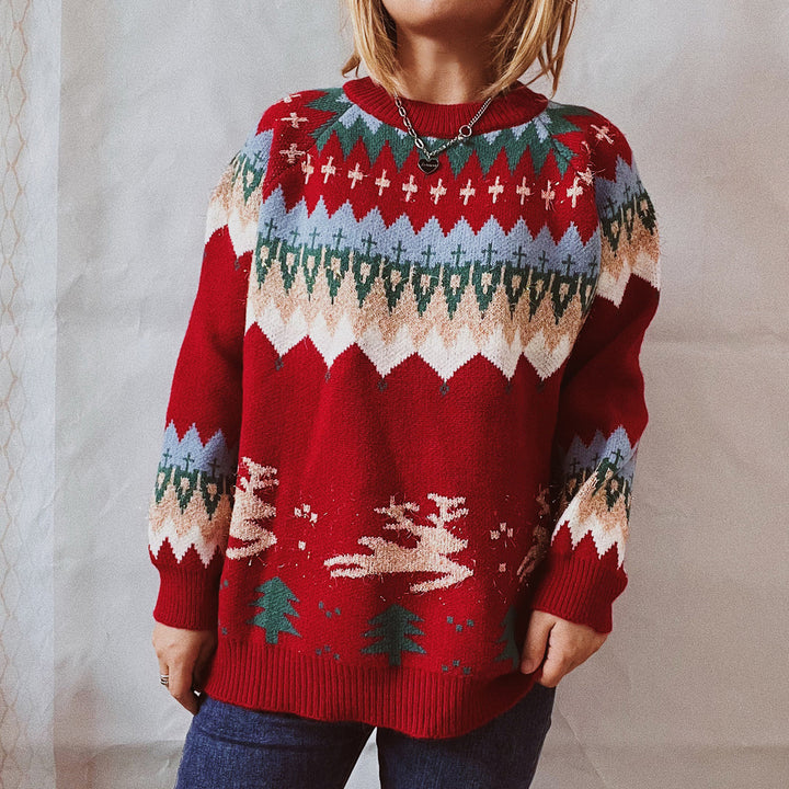 Christmas Element Long Sleeve Sweater Trendsi