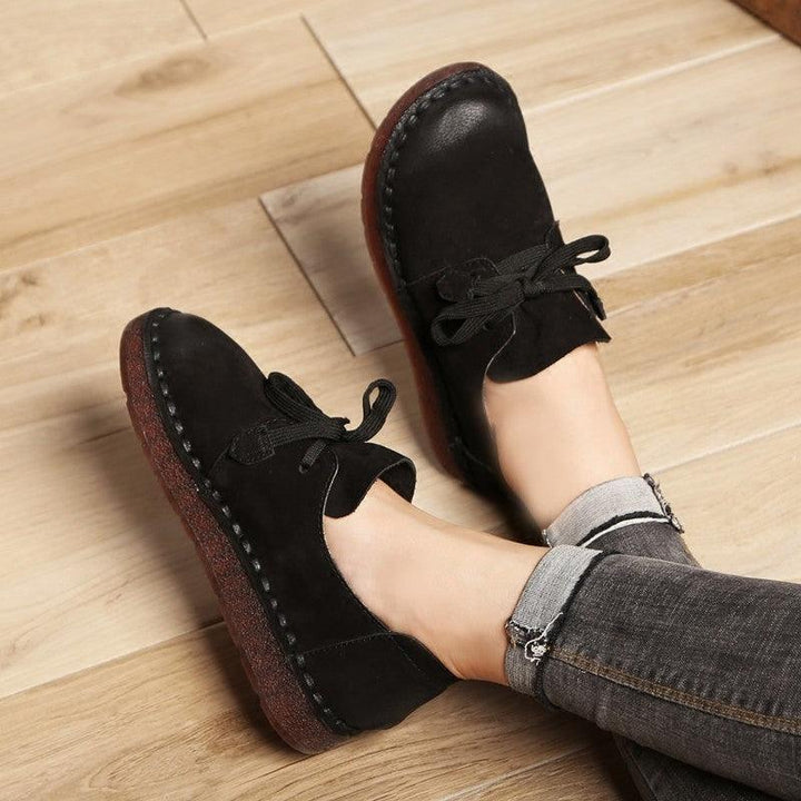 Casual Retro Beef Tendon Soft Sole Japanese Mori Women Comfortable Cowhide Small Shoes - Super Amazing Store