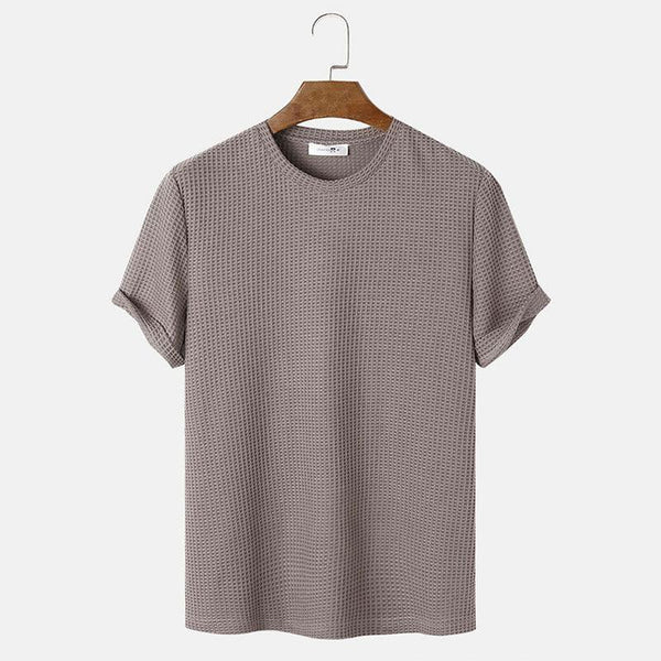 Men Summer Solid Color Round Neck Basic T-Shirts - Super Amazing Store