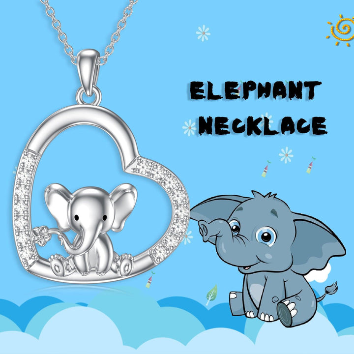 Elephant Necklace 925 Sterling Silver Elephant Pendant Necklace Elephant Jewelry Gifts for Women - Super Amazing Store