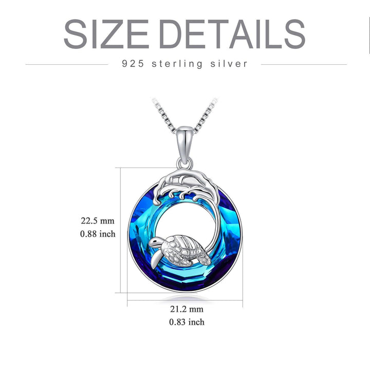 Turtle Necklace 925 Sterling Silver Sea Turtle Pendant Necklace Jewelry Gifts for Women Girls - Super Amazing Store