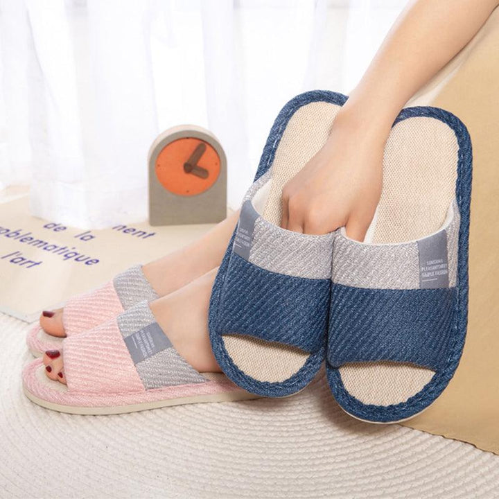 Linen Slippers House Shoes Women Bedroom Slippers - Super Amazing Store