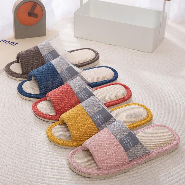 Linen Slippers House Shoes Women Bedroom Slippers - Super Amazing Store