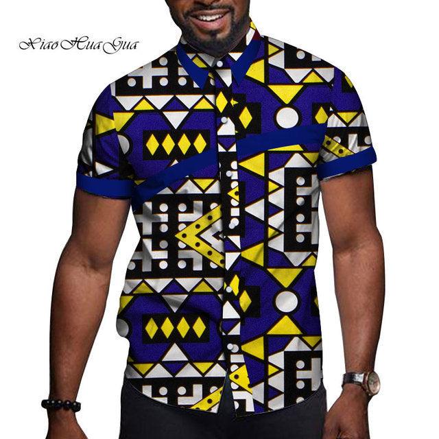 African Men Clothing Printed Short Sleeve Top T Shirt - Super Amazing Store