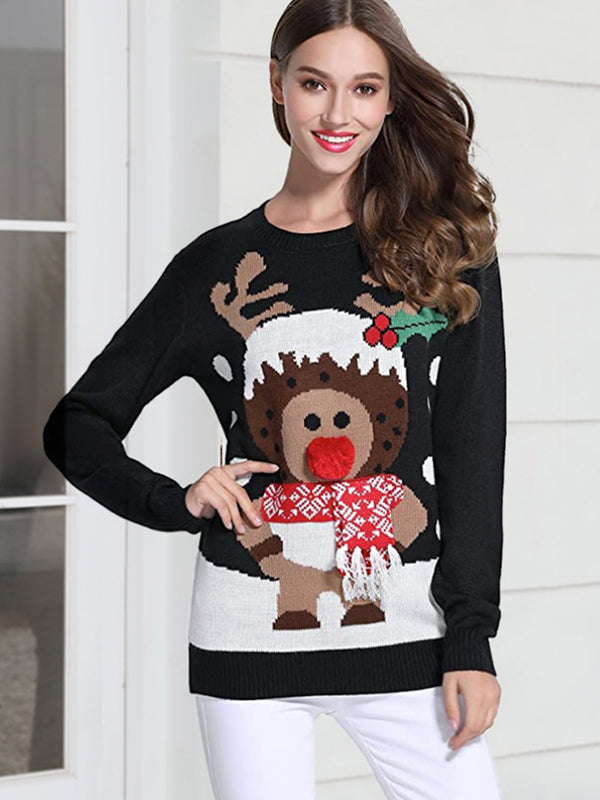 Rudolph Round Neck Sweater Trendsi