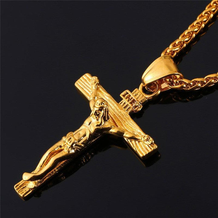 Cross Necklace For Men With Flower Basket 60cm Keel Chain - Super Amazing Store