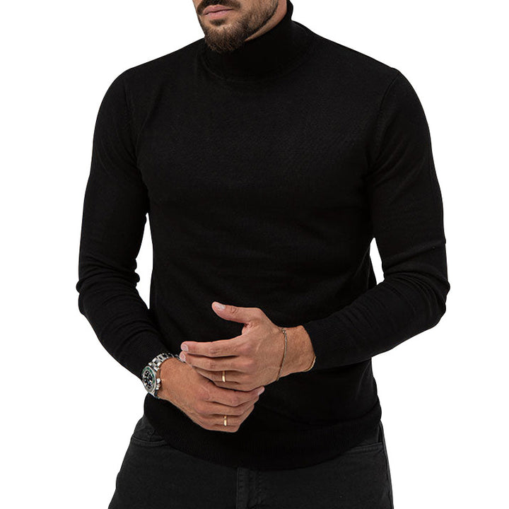 Autumn And Winter New High-elastic Turtleneck Knitted Cashmere Sweater Thickened Young Men's Warm Undercoat - Super Amazing Store