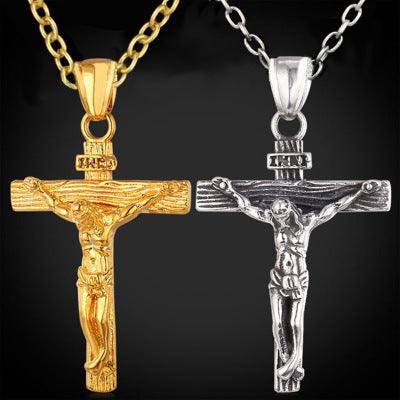 Cross Necklace For Men With Flower Basket 60cm Keel Chain - Super Amazing Store