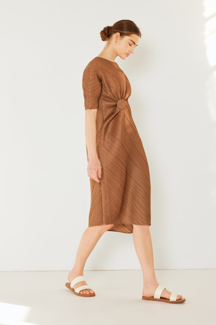 Marina West Swim Pleated Dolman Sleeve Dress Trendsi