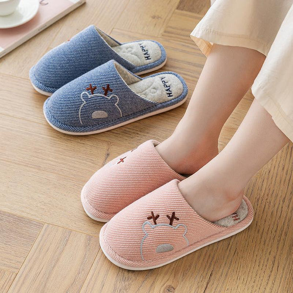 Linen Slippers House Shoes Couple Slippers Bedroom - Super Amazing Store