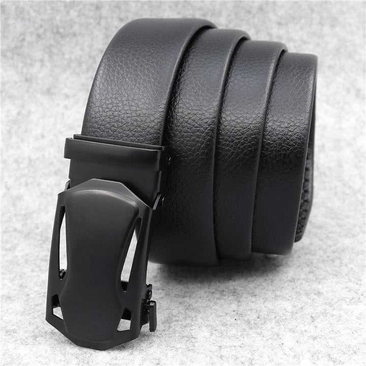 Microfiber Leather Ratchet Belt Adjustable Automatic Buckle Black Belts For Men - Super Amazing Store