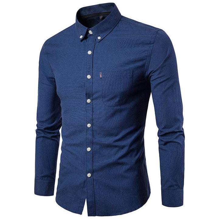 Men S Shirts Korean Men Slim Long Sleeve Dress Shirt - Super Amazing Store