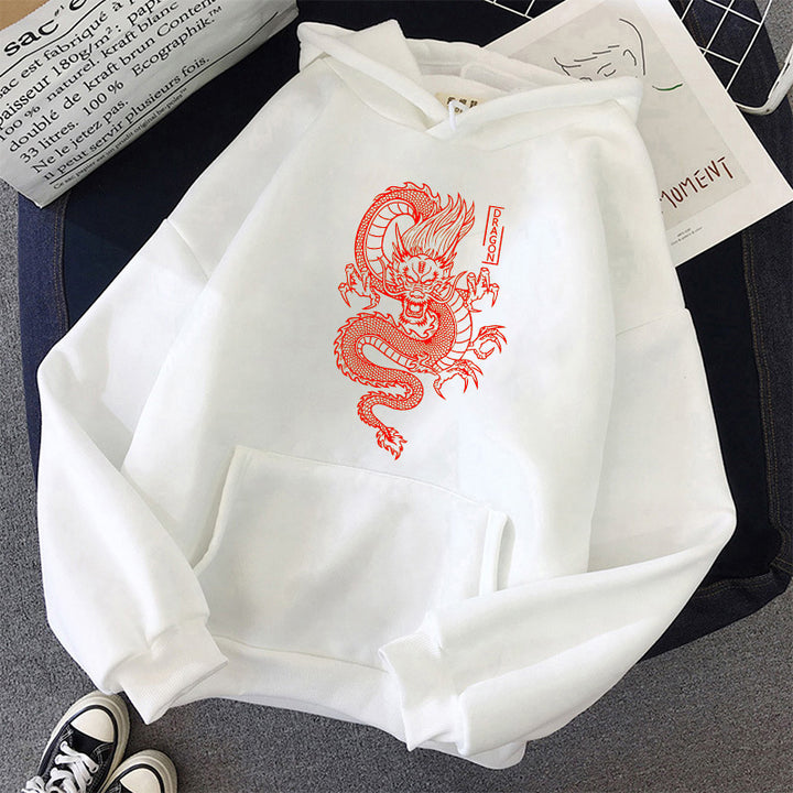 Hoodies Harajuku Vintage Dragon Pattern Printed Hoodies - Super Amazing Store