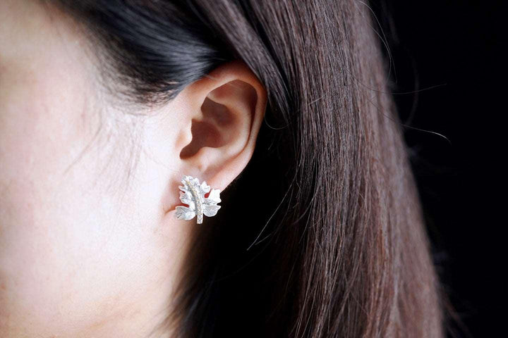 925 Silver Gilded Leaf Earrings - Super Amazing Store