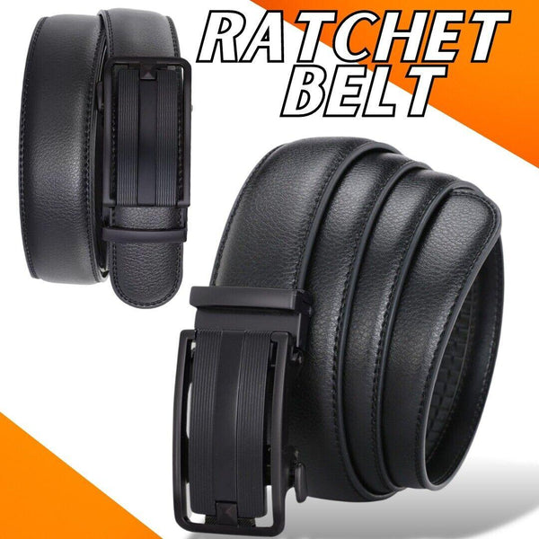 Microfiber Leather Mens Ratchet Belt Belts For Men Adjustable Automatic Buckle - Super Amazing Store