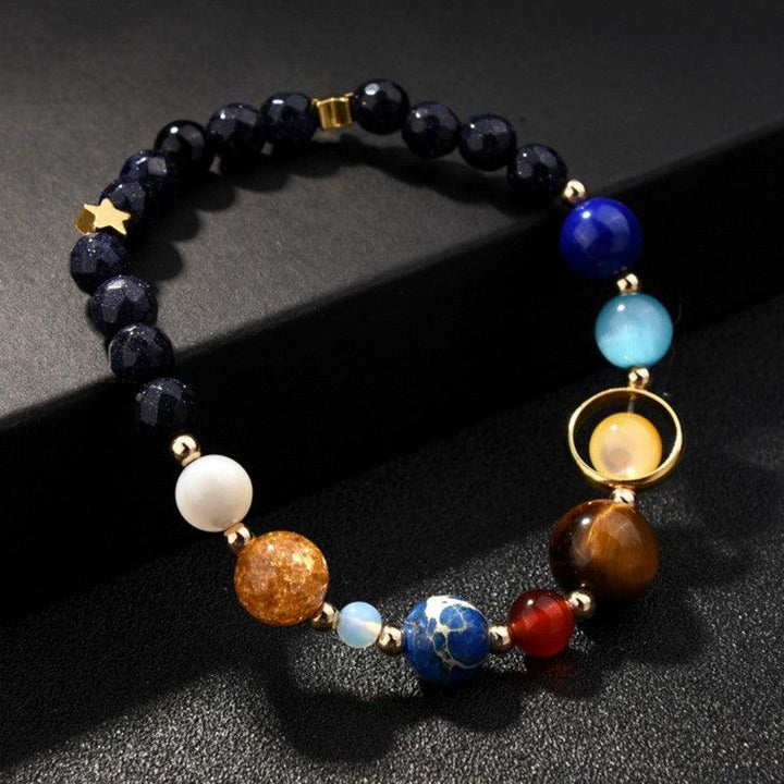 The Ruler Of The Universe And Galaxy 8 Planets Blue Sandstone Bracelet - Super Amazing Store