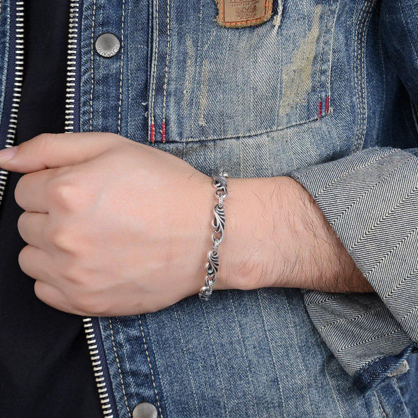 New Vine Flower Silver Bracelet Men's Bracelet - Super Amazing Store