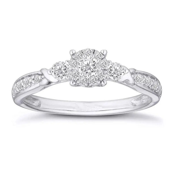 1.0 Carat Round Engagement Ring in Sterling Silver - Super Amazing Store