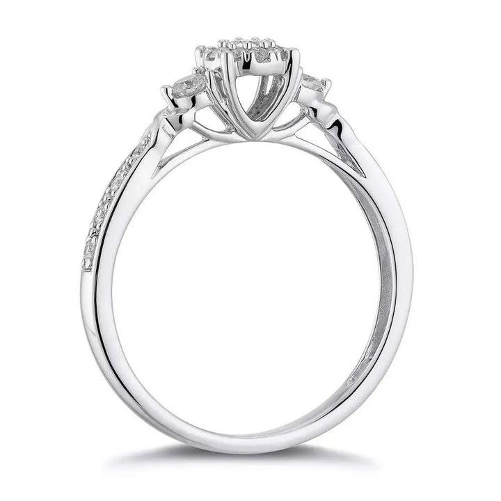 1.0 Carat Round Engagement Ring in Sterling Silver - Super Amazing Store
